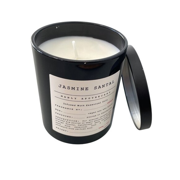 Leoben Jasmine Santal Candle 9 Oz Manly Apothecary Vegan Soy Wax Blend Essential - Picture 2 of 6
